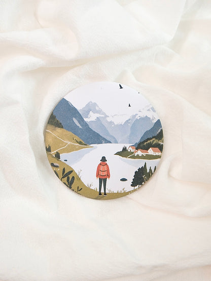Beyond This Peak | Pocket Mirror Badge