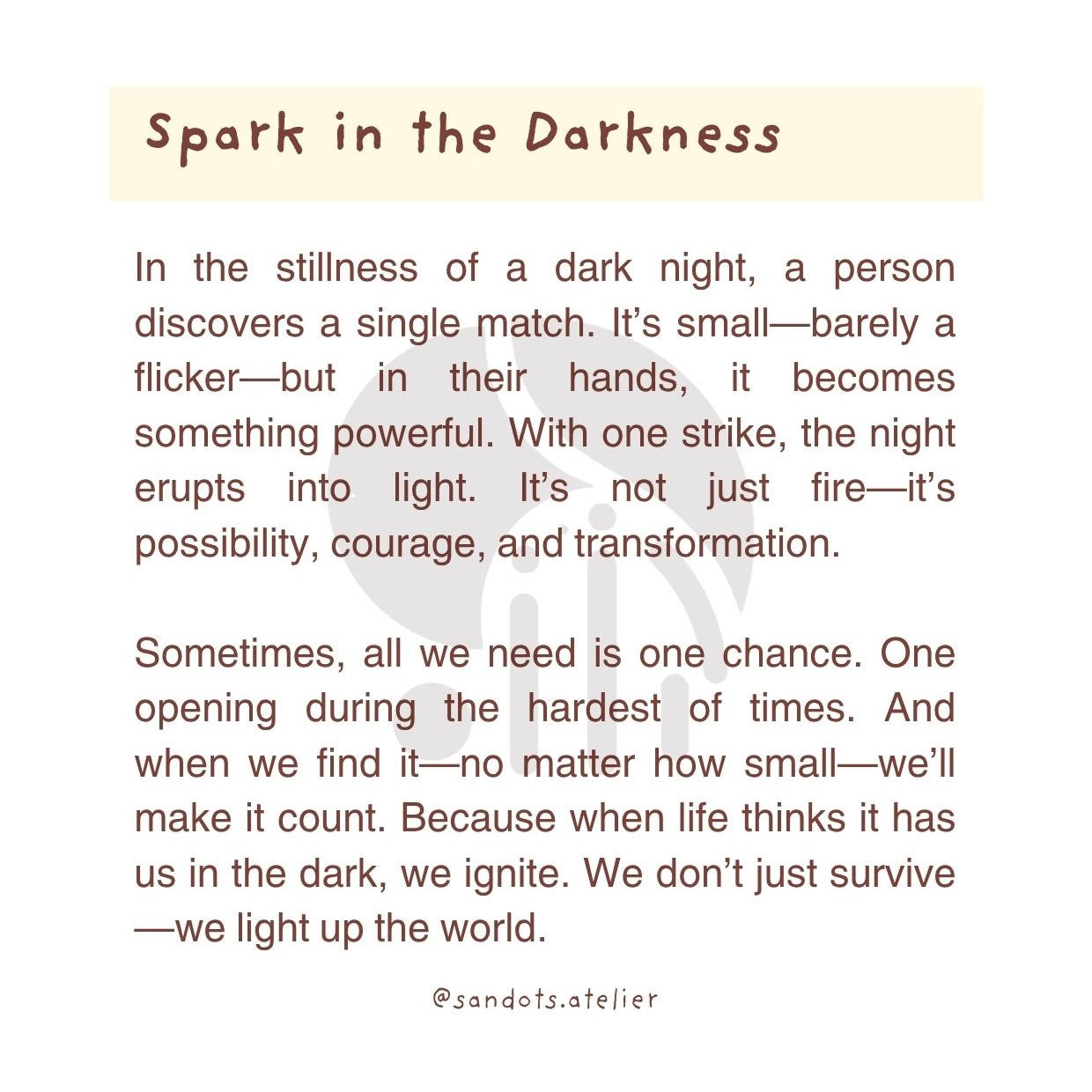 Spark in the Darkness | Postcard