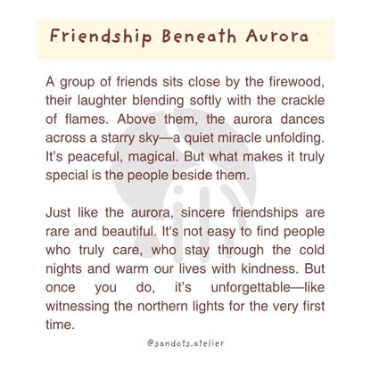 Friendship Beneath Aurora | Pocket Mirror Badge