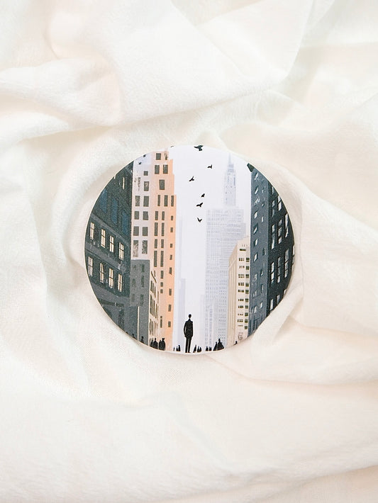 Small Steps in a Big City | Pocket Mirror Badge