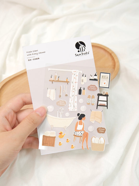 Fresh Start with Every Shower | Sticker Sheet
