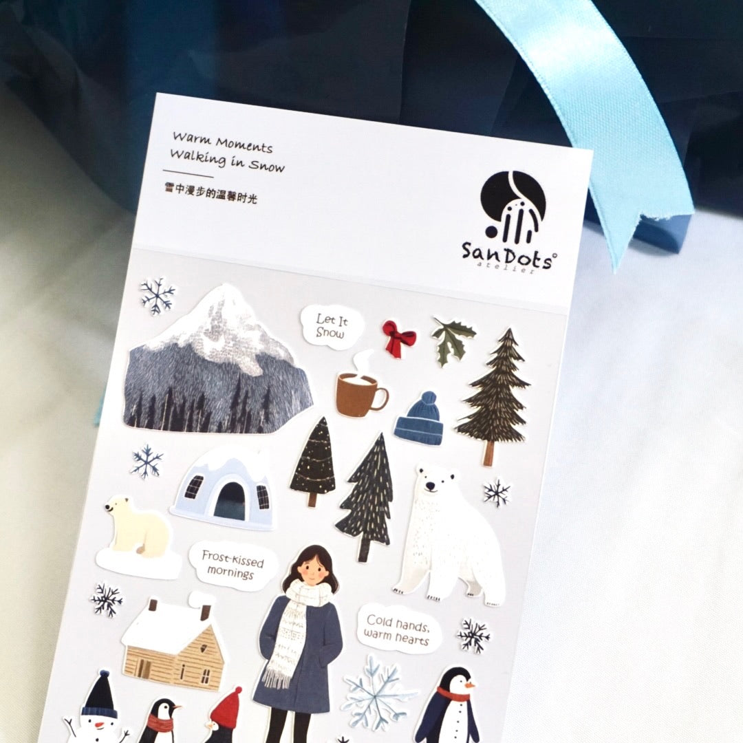 Warm Moments Walking in Snow | Sticker Sheet