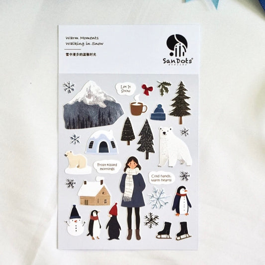 Warm Moments Walking in Snow | Sticker Sheet