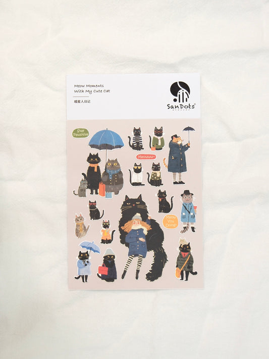 Meow Moments with My Cute Cat | Sticker Sheet