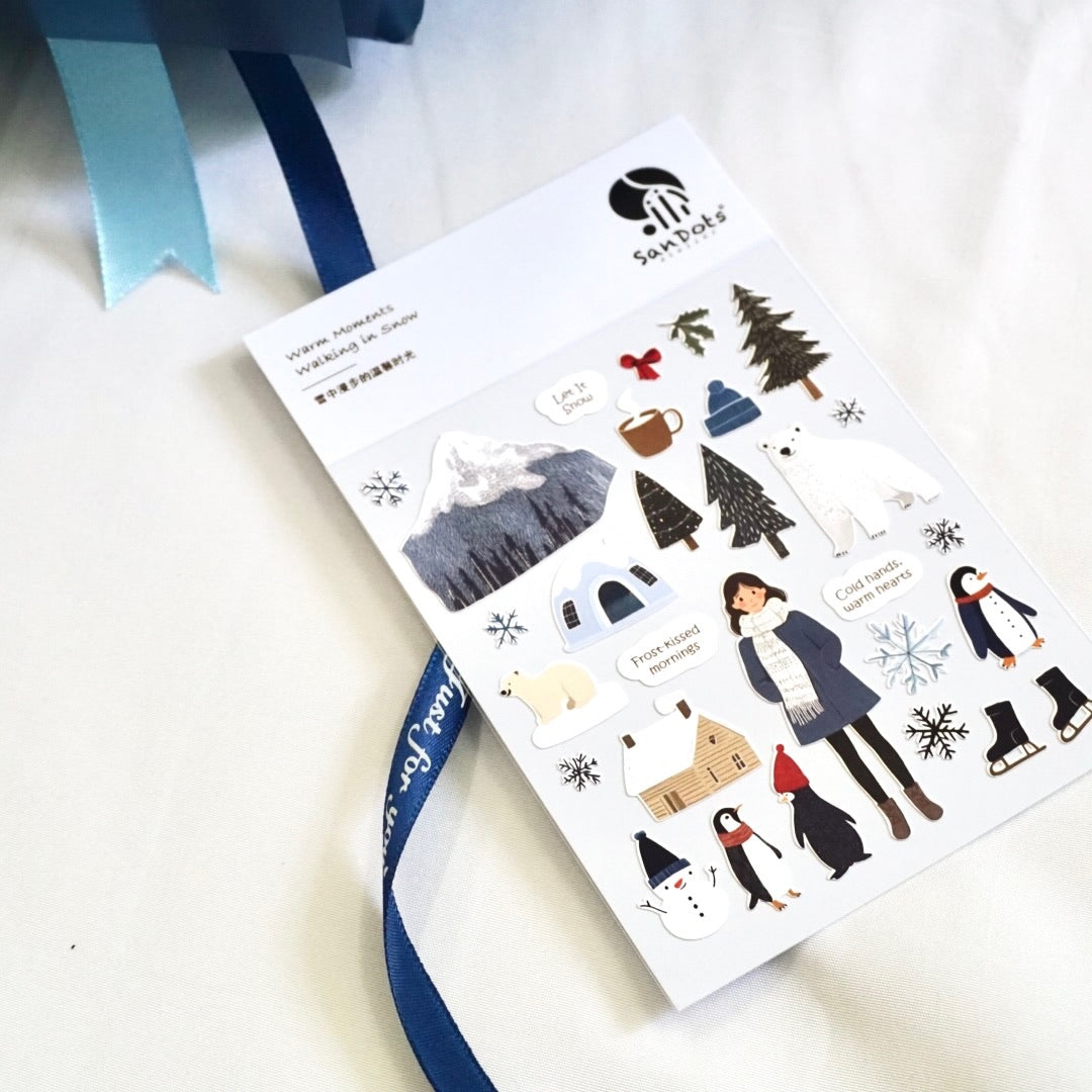 Warm Moments Walking in Snow | Sticker Sheet