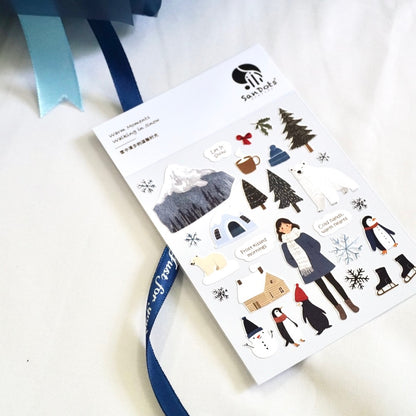 Warm Moments Walking in Snow | Sticker Sheet