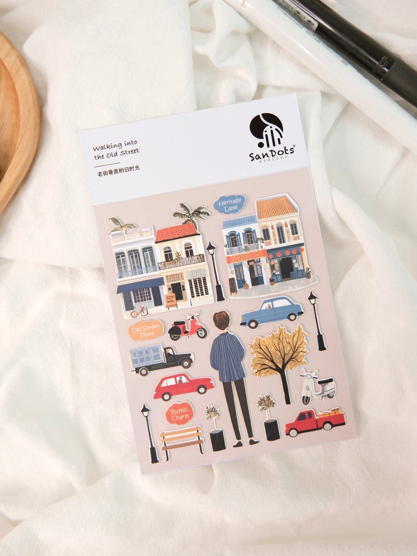 Walking Into the Old Street | Sticker Sheet