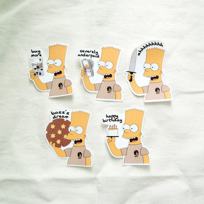 The Simpsons x SanDots Workers (Bart Simpson) | Sticker Flake