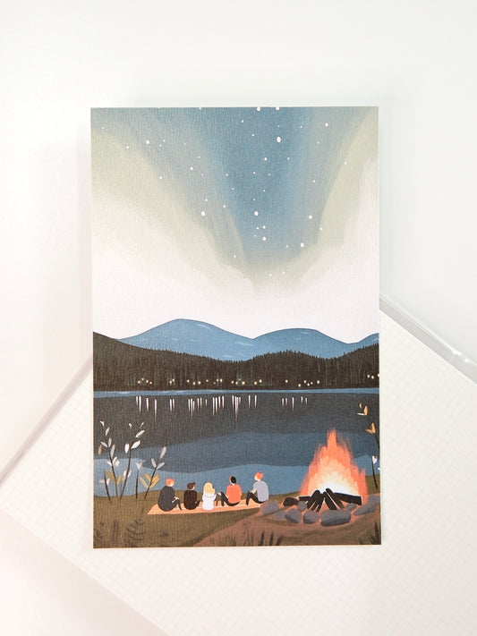 Friendship Beneath Aurora | Postcard
