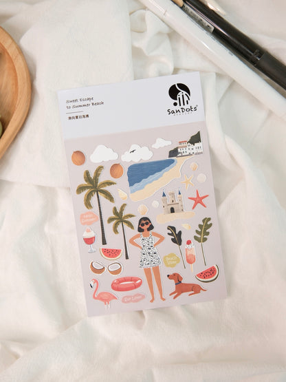 Sweet Escape to Summer Beach | Sticker Sheet