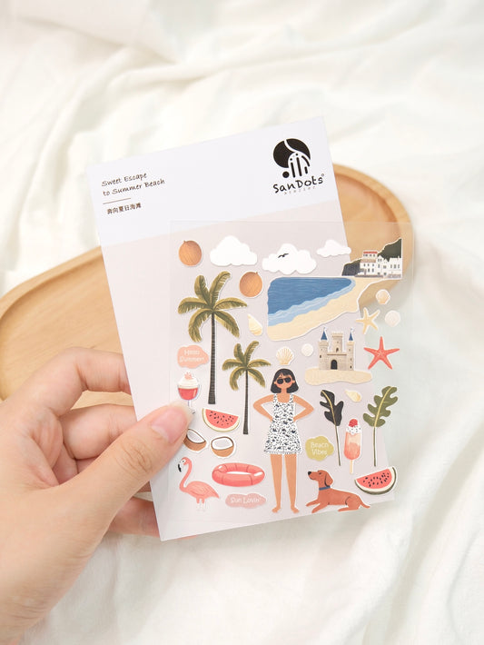 Sweet Escape to Summer Beach | Sticker Sheet