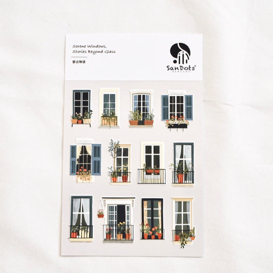 Serene Windows, Stories Beyond Glass | Sticker Sheet