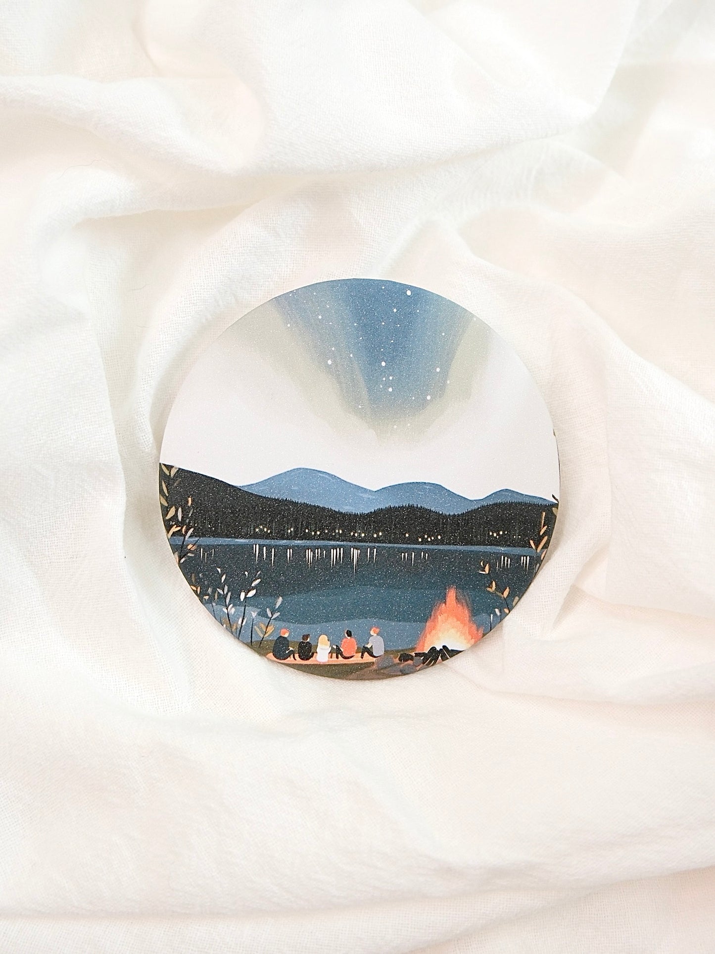 Friendship Beneath Aurora | Pocket Mirror Badge