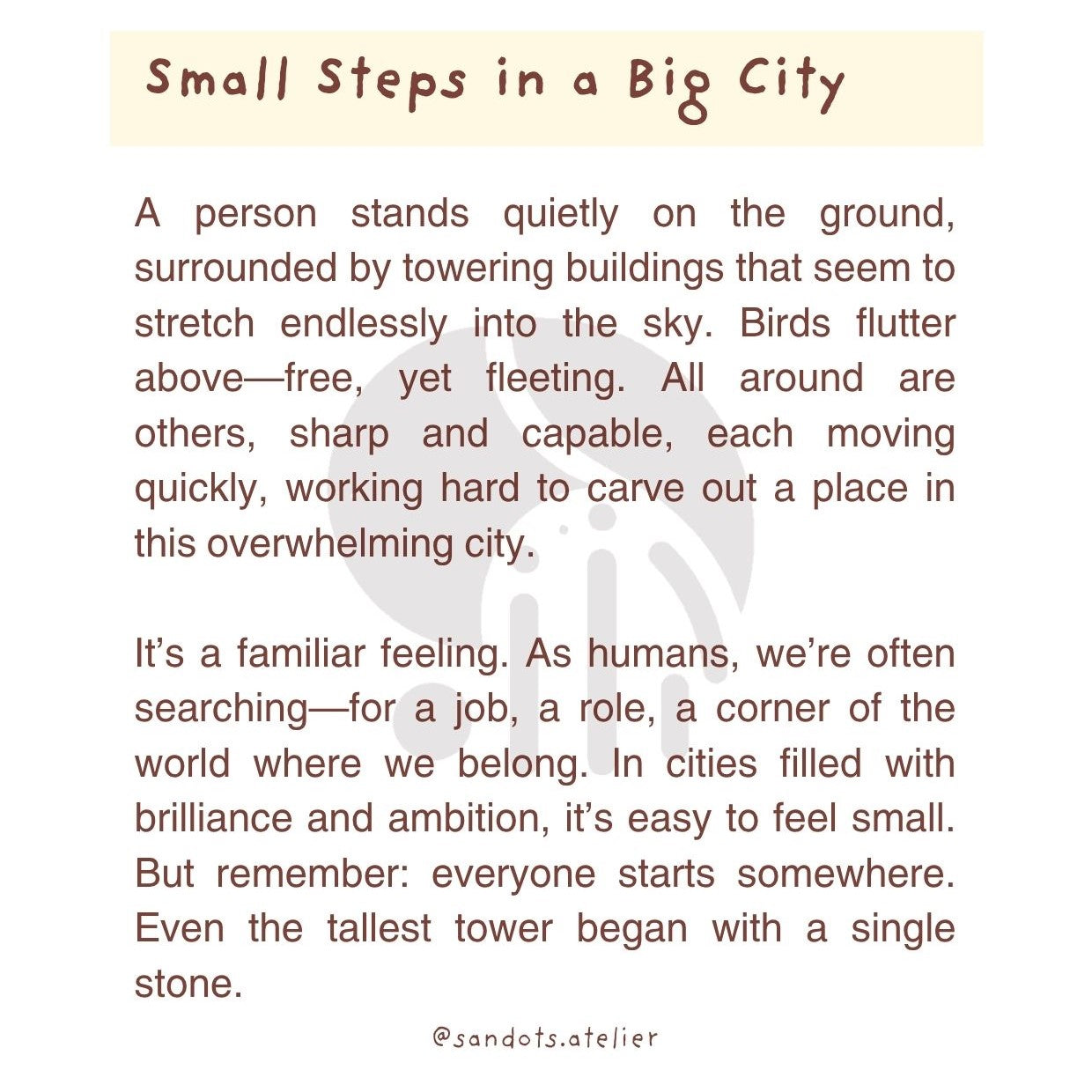 Small Steps in a Big City | Postcard