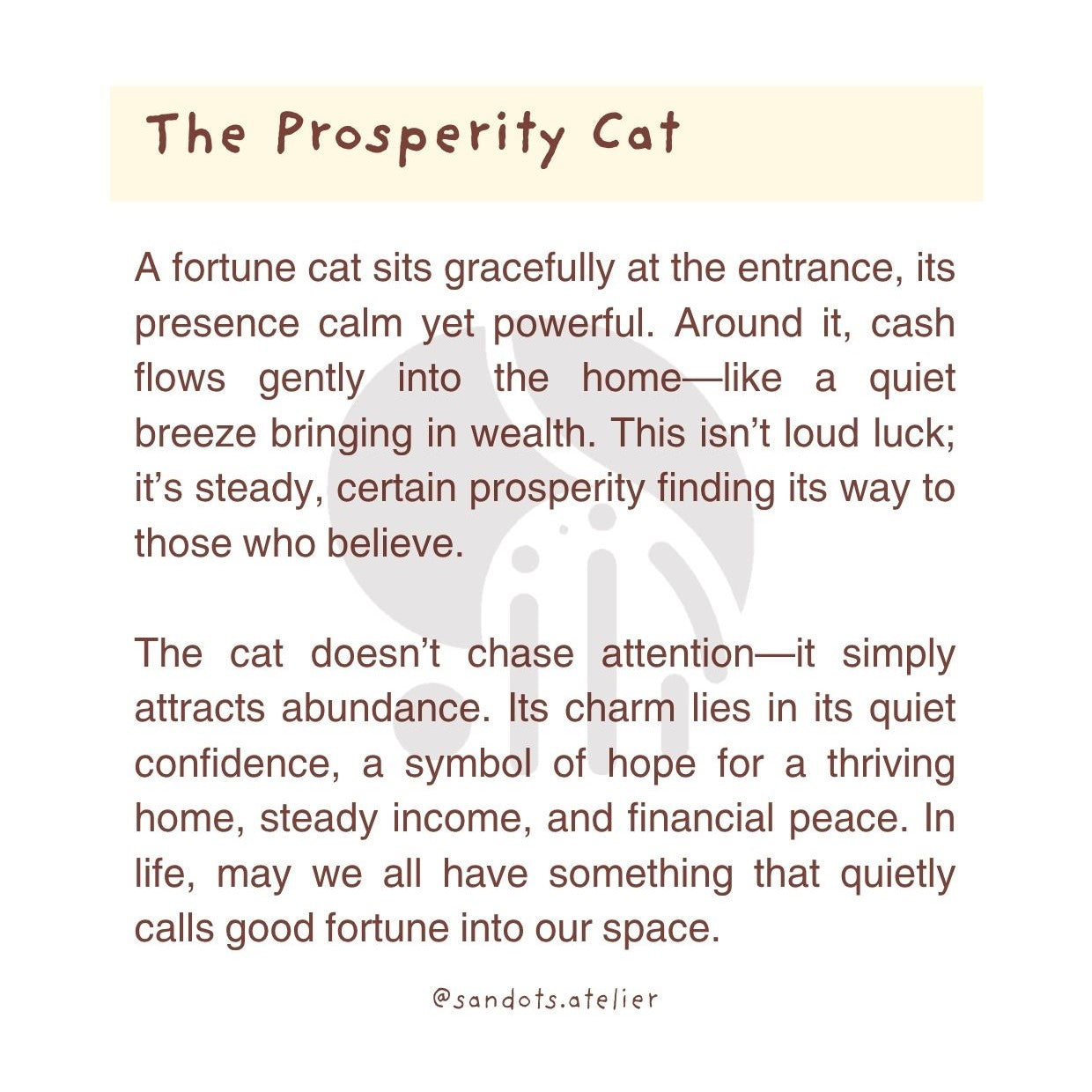 The Prosperity Cat| Postcard