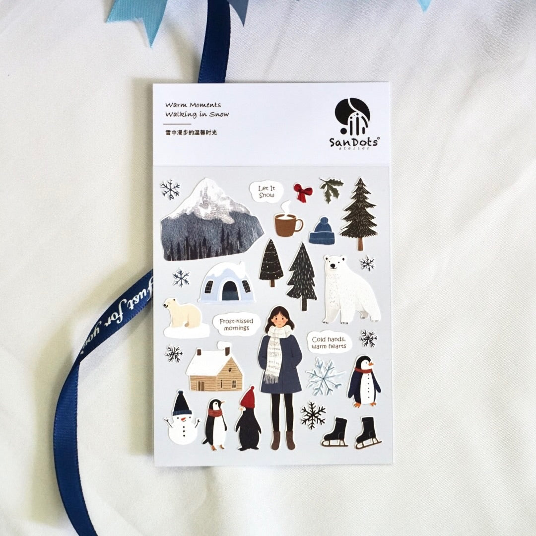 Warm Moments Walking in Snow | Sticker Sheet