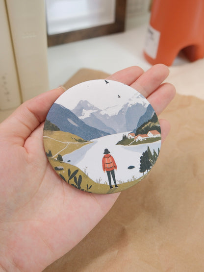Beyond This Peak | Pocket Mirror Badge