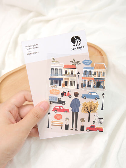 Walking Into the Old Street | Sticker Sheet