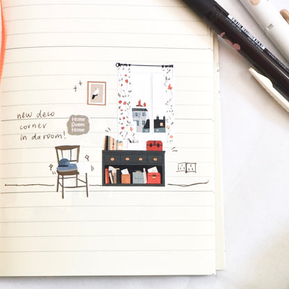 Warm and Creamy Wood Toned Room | Sticker Sheet