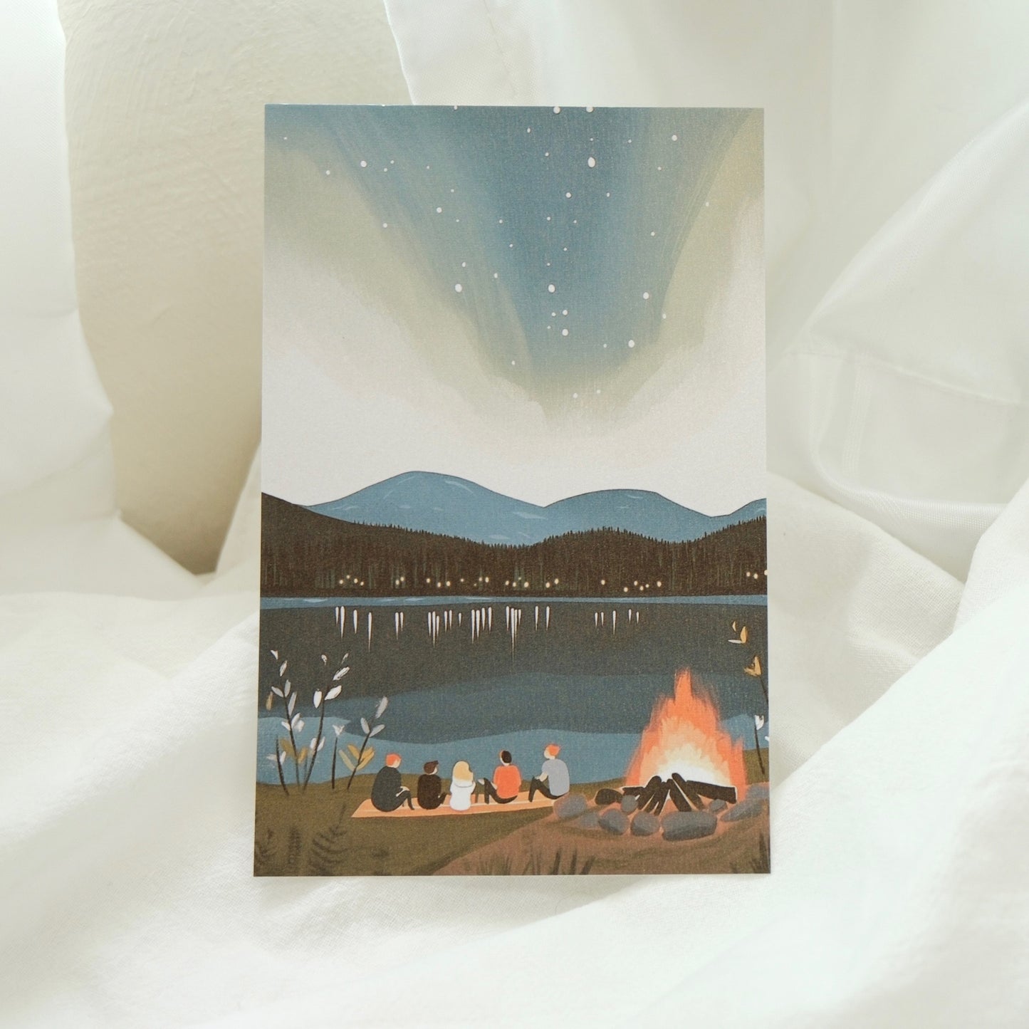 Friendship Beneath Aurora | Postcard