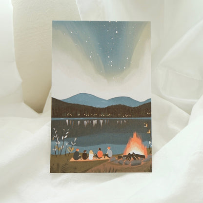 Friendship Beneath Aurora | Postcard