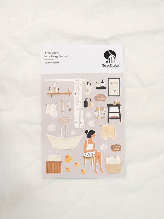 Fresh Start with Every Shower | Sticker Sheet