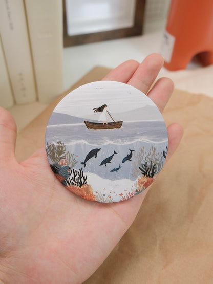 Sail Toward What You Love | Pocket Mirror Badge