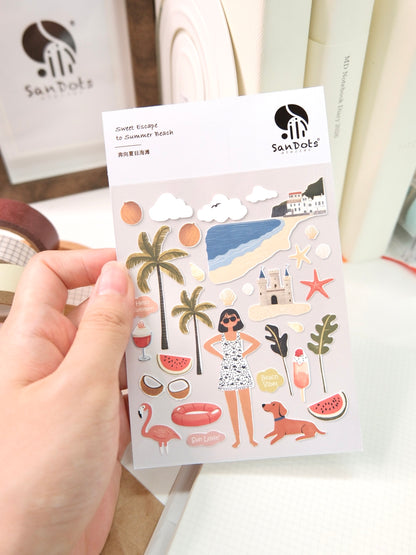 Sweet Escape to Summer Beach | Sticker Sheet