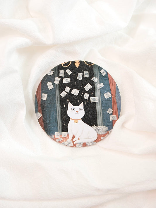 The Prosperity Cat | Pocket Mirror Badge