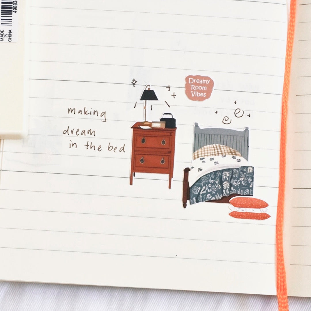 Warm and Creamy Wood Toned Room | Sticker Sheet