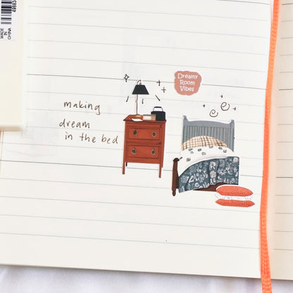 Warm and Creamy Wood Toned Room | Sticker Sheet