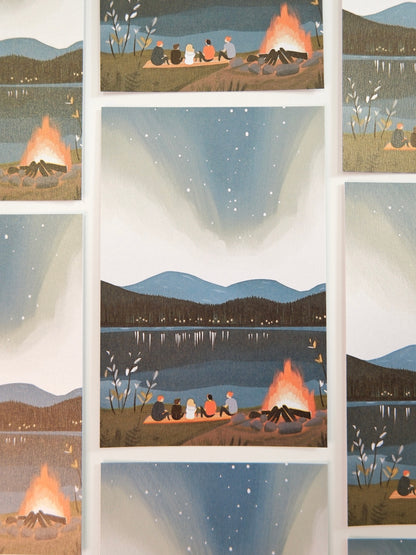 Friendship Beneath Aurora | Postcard