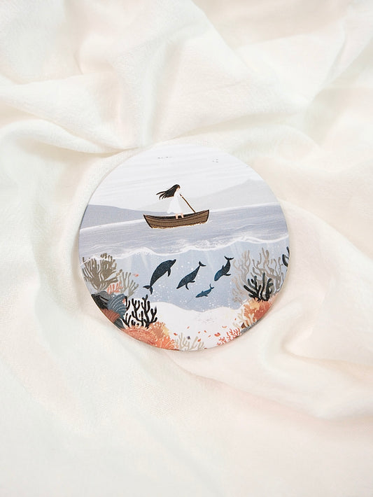 Sail Toward What You Love | Pocket Mirror Badge