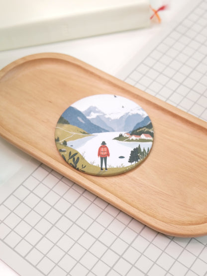 Beyond This Peak | Pocket Mirror Badge