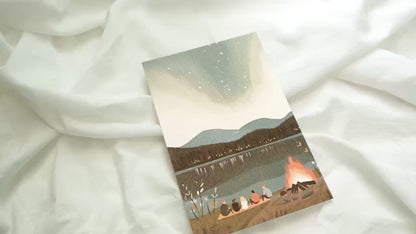 Friendship Beneath Aurora | Postcard